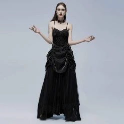 Punk Rave Women's Stuff Gothic Strappy Ruffle Layered Slip Dress
