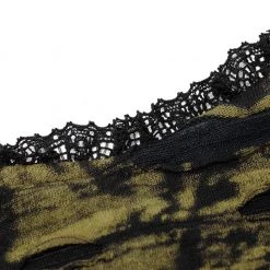 Punk Rave Grunge Double Color Side Slit Slip Dress - Black & Yellow