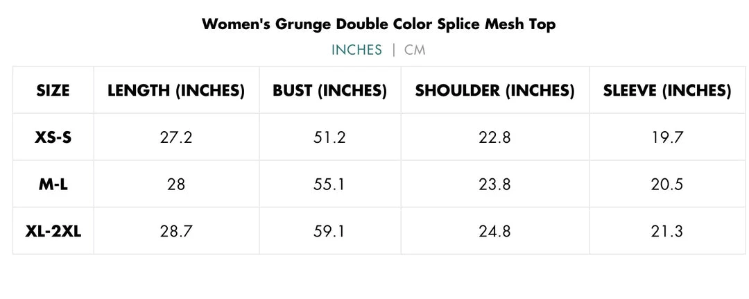 Punk Rave Grunge Double Color Splice Mesh Top - Black And Blue Men's Stuff