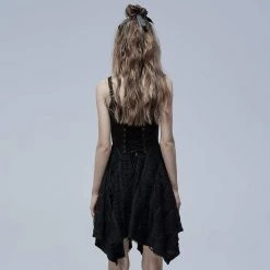 Punk Rave Punk Strappy Ripped Irregular Slip Dress