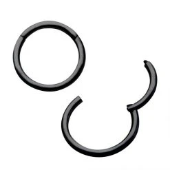 BodyVibe Black Plated Hinged Segment Ring - 20g 5/16" Jewelry