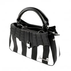 Sourpuss Locked Out Purse - Black & White Stripes