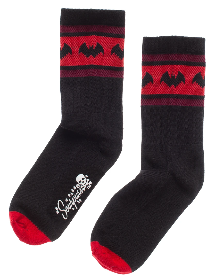 Sourpuss Bat Stripe Crew Socks Gift Ideas 1 Sourpuss Bat Stripe Crew Socks Gift Ideas