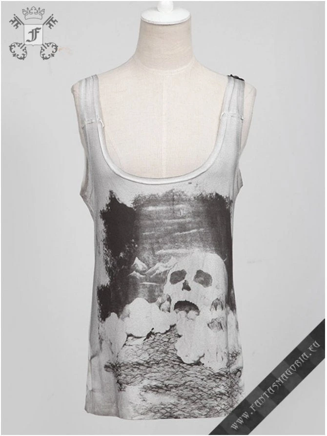 Punk Rave White Watercolor Tank Top 4 Punk Rave White Watercolor Tank Top